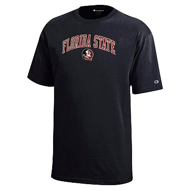 Youth Champion Black Florida State Seminoles Arch Over Logo T-Shirt