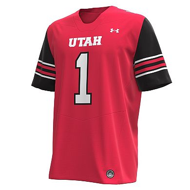 Men's Under Armour #1 Red Utah Utes Replica Football Jersey