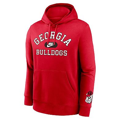 Men's Nike Red Georgia Bulldogs Legacy Foundational Two-Hit Club Performance Pullover Hoodie