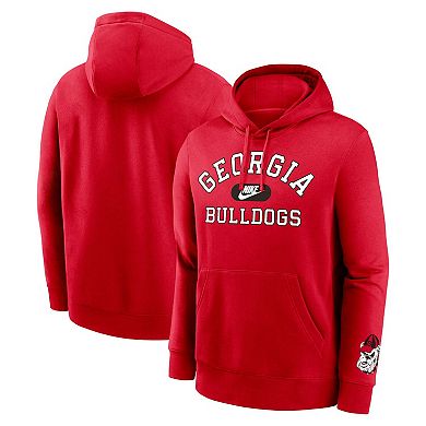 Men's Nike Red Georgia Bulldogs Legacy Foundational Two-Hit Club Performance Pullover Hoodie