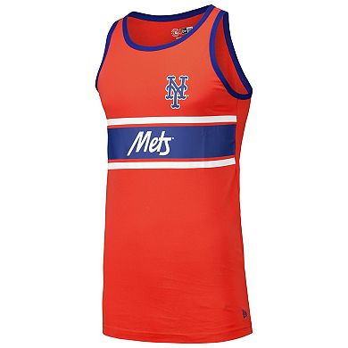 Men's New Era Orange New York Mets Jersey Ringer Tank Top