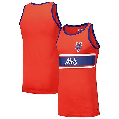 Men's New Era Orange New York Mets Jersey Ringer Tank Top