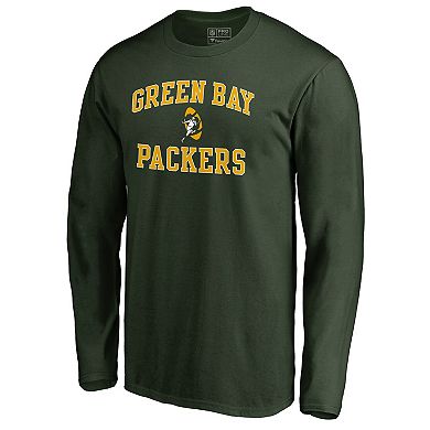 Men's NFL Pro Line Green Green Bay Packers Vintage Collection Victory Arch Long Sleeve T-Shirt