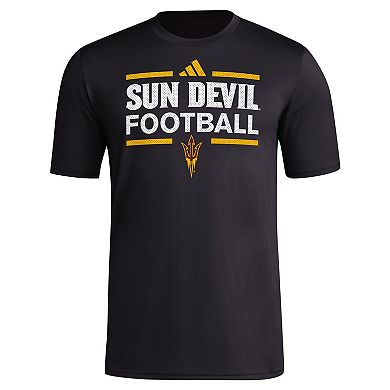 Men's adidas Black Arizona State Sun Devils Locker Football Pre-Game AEROREADY T-Shirt