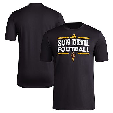 Men's adidas Black Arizona State Sun Devils Locker Football Pre-Game AEROREADY T-Shirt