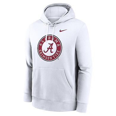 Men's Nike White Alabama Crimson Tide Primetime Alternate Logo Club Fleece Pullover Hoodie