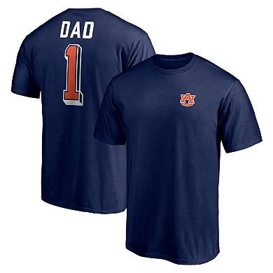 Men's Navy Auburn Tigers Number One Dad T-Shirt