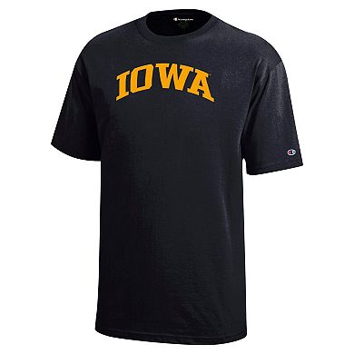 Youth Champion Black Iowa Hawkeyes Team Arch T-Shirt