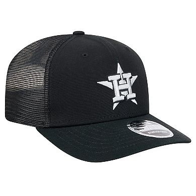 Men's New Era Black Houston Astros Canvas 9SEVENTY COOLERA Stretch-Snap Hat