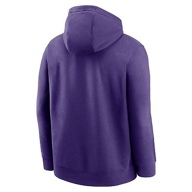 Men's Nike Purple LSU Tigers Primetime Alternate Logo Club Fleece Pullover Hoodie