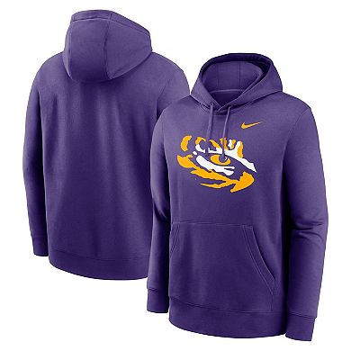 Men's Nike Purple LSU Tigers Primetime Alternate Logo Club Fleece Pullover Hoodie