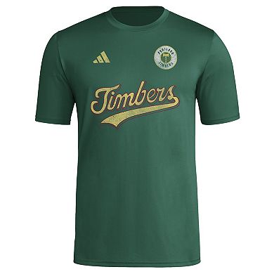 Men's adidas Green Portland Timbers 2024 Jersey Hook Pre-Match T-Shirt