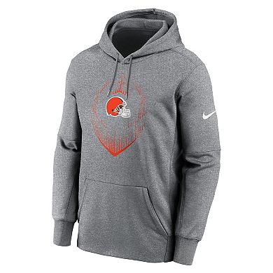 Men's Nike Heather Gray Cleveland Browns Icon Performance Pullover Hoodie