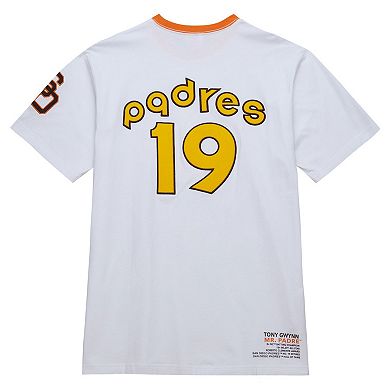 Men's Mitchell & Ness White San Diego Padres Cooperstown Collection Player Legends Ringer T-Shirt