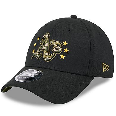 Youth New Era Black Oakland Athletics 2024 Armed Forces Day 9FORTY Adjustable Hat