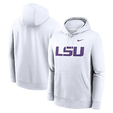 Men's Nike White LSU Tigers Primetime Evergreen Club Fleece Pullover Hoodie