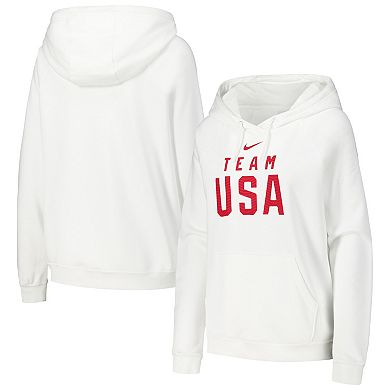 Women's Nike White Team USA Velocity Raglan Pullover Hoodie