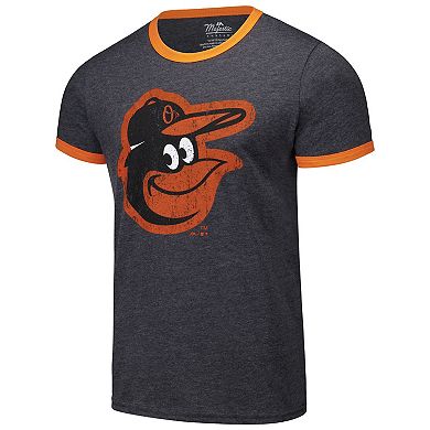 Men's Majestic Threads Black Baltimore Orioles Ringer Tri-Blend T-Shirt