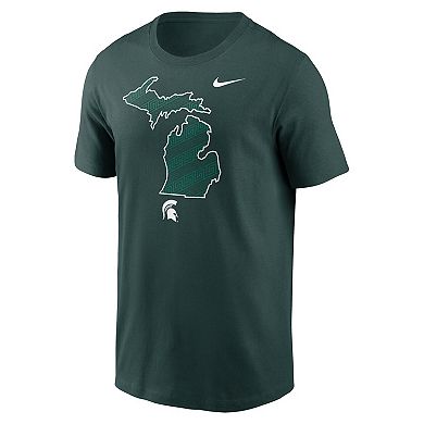 Men's Nike Green Michigan State Spartans Campus State Shape T-Shirt