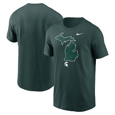 Men's Nike Green Michigan State Spartans Campus State Shape T-Shirt