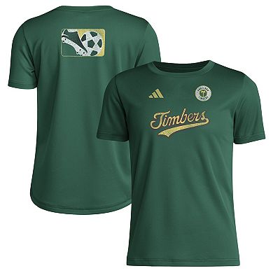 Youth adidas  Green Portland Timbers 2024 Jersey Hook Pre-Match T-Shirt