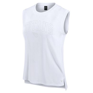 Women's Fanatics White Tennessee Titans Studio Gym Tank Top