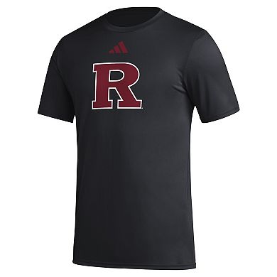 Men's adidas Black Rutgers Scarlet Knights Primary Locker Logo Pre-Game AEROREADY T-Shirt