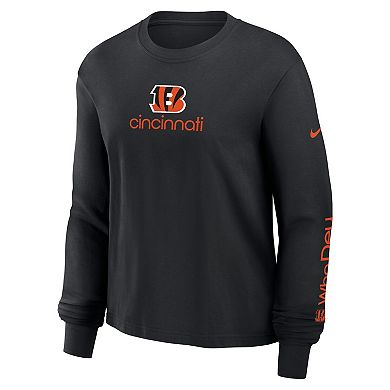 Women's Nike Black Cincinnati Bengals Boxy Long Sleeve T-Shirt