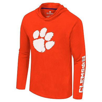 Men's Colosseum Orange Clemson Tigers Logo Lockup Active Blend Long Sleeve  T-Shirt Hoodie