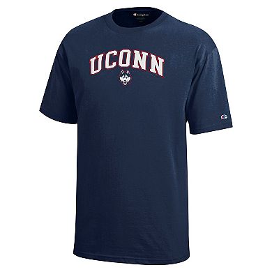 Youth Champion Navy UConn Huskies Arch Over Logo T-Shirt