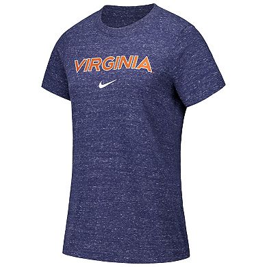 Women's Nike Heather Navy Virginia Cavaliers Varsity Logo T-Shirt