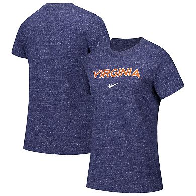 Women's Nike Heather Navy Virginia Cavaliers Varsity Logo T-Shirt