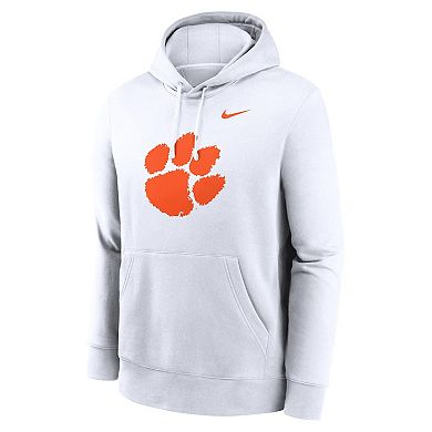 Men's Nike White Clemson Tigers Primetime Evergreen Club Fleece Pullover Hoodie