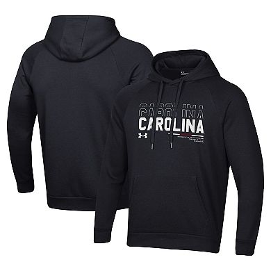 Men's Under Armour Black South Carolina Gamecocks 2024 Sideline Wordmark Rival Pullover Hoodie