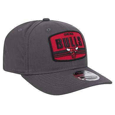 Men's New Era Graphite Chicago Bulls Team Elevated Patch 9SEVENTY Adjustable Hat