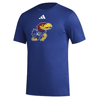 Men's adidas Royal Kansas Jayhawks Primary Locker Logo Pre-Game AEROREADY T-Shirt