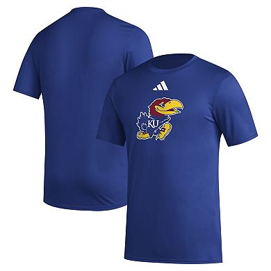 Men's adidas Royal Kansas Jayhawks Primary Locker Logo Pre-Game AEROREADY T-Shirt