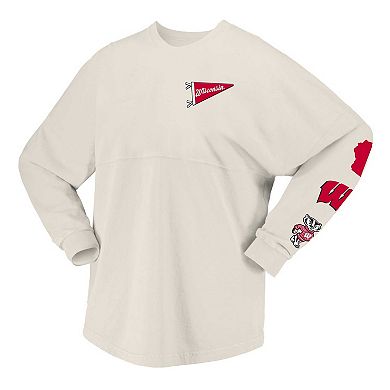 Women's Spirit Jersey Natural Wisconsin Badgers Local Long Sleeve T-Shirt