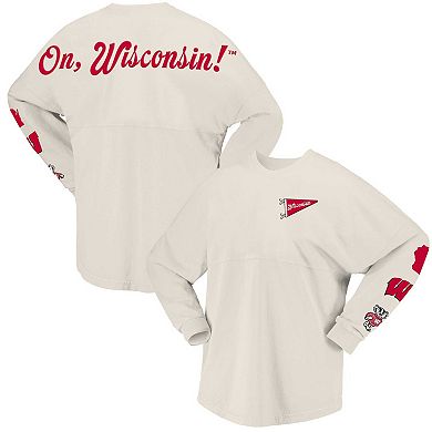 Women's Spirit Jersey Natural Wisconsin Badgers Local Long Sleeve T-Shirt