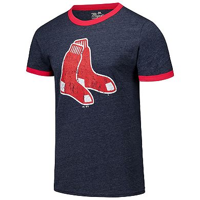 Men's Majestic Threads Navy Boston Red Sox Ringer Tri-Blend T-Shirt