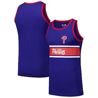 Men's New Era Royal Philadelphia Phillies Jersey Ringer Tank Top