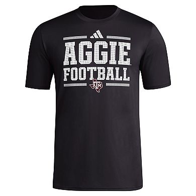 Men's adidas Black Texas A&M Aggies Locker Football Pre-Game AEROREADY T-Shirt