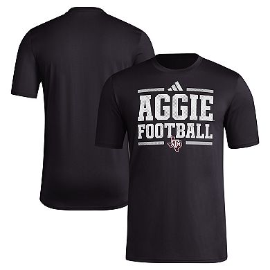 Men's adidas Black Texas A&M Aggies Locker Football Pre-Game AEROREADY T-Shirt