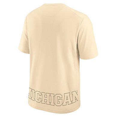 Men's Nike Cream Michigan Wolverines Primary Statement Two-Hit Performance T-Shirt