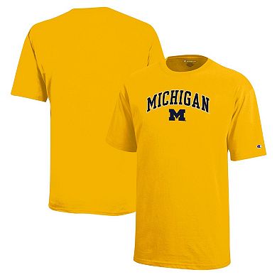 Youth Champion Maize Michigan Wolverines Arch Over Logo T-Shirt