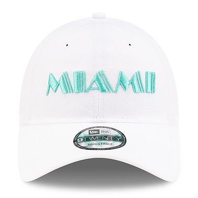 Men's New Era White Inter Miami CF 2024 9TWENTY Adjustable Hat