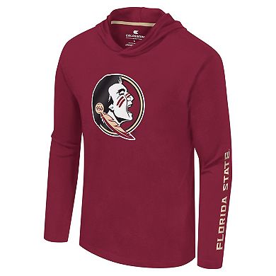 Men's Colosseum Garnet Florida State Seminoles Logo Lockup Active Blend Long Sleeve  T-Shirt Hoodie