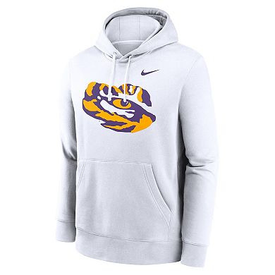 Men's Nike White LSU Tigers Primetime Alternate Logo Club Fleece Pullover Hoodie