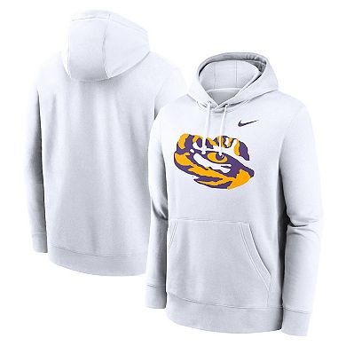 Men's Nike White LSU Tigers Primetime Alternate Logo Club Fleece Pullover Hoodie