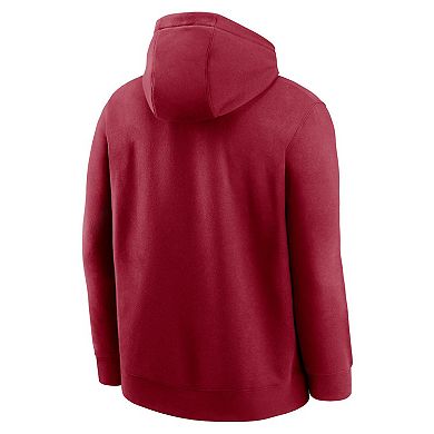 Men's Nike Crimson Alabama Crimson Tide Legacy Foundational Two-Hit Club Performance Pullover Hoodie